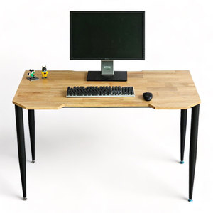 Escritorio de Juegos Ergonómico Moderno GD68072 de 120x70cm, Madera de Caucho con Patas de Hierro, Sistema de Ensamblaje CONE, Escritorio para Computadora de MDF - Product Image 2