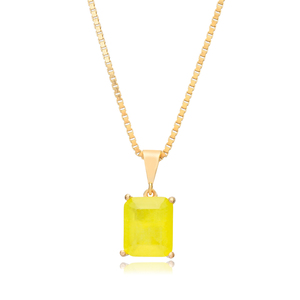 Collier à breloques en argent sterling 925 fait main en pierre naturelle de couleur jaune - Product Image 3