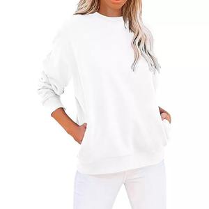 เสื้อสเวตเตอร์สวมหัวผ้าฝ้ายโอเวอร์ไซส์สำหรับผู้หญิงเสื้อมีฮู้ดสไตล์เกาหลีปักโลโก้ด้านหน้าดีไซน์ฟอก - Product Image 2