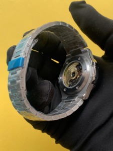 Vendeur chaud Index cadran deux tons en acier inoxydable mécanique automatique analogique montre-bracelet pour hommes mode montres suisses fournisseur - Product Image 5