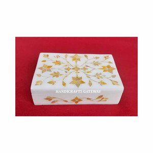 Nouveau produit boîtes d'incrustation de nacre en marbre blanc faites avec une grande fabrication boîte de qualité durable pour femme et filles - Product Image 1