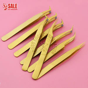 Pince à épiler pour extensions de cils en fibres durables, pointe fine, volume X, prise droite, isolation plane, outil antidérapant - Product Image 1