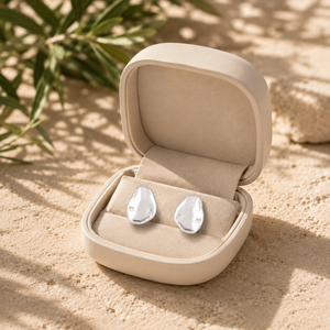 Boucles d'oreilles clous en argent sterling 925, design minimaliste en forme de galet, unisexe, cadeau de fête, à porter au quotidien - Product Image 6