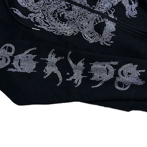 เสื้อมีฮู้ดแบบสวมหัวลายหินแรดสำหรับผู้ชายเสื้อผ้าแนวสตรีทแฟชั่นผ้าฝ้ายออร์แกนิคสีดำใหม่ฤดูใบไม้ร่วง - Product Image 4