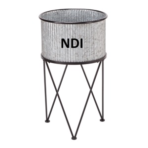 Maceta de Metal de hierro con acabado personalizado, maceta con soporte de hierro, decoración de jardín, hogar, Hotel, maceta de flor de estaño galvanizada - Product Image 1