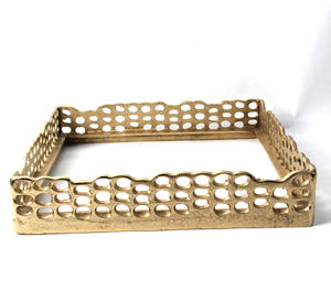 Elegante Bandeja de Servicio de Aluminio Fundido para Celebraciones Festivas que Agrega un Toque de Lujo a las Decoraciones del Hogar en las Fiestas - Product Image 5