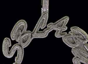 Diseñador único 925 plata esterlina VVS claridad Moissanite diamante Hip Hop colgante círculo estilo joyería fina regalo para hombres - Product Image 3