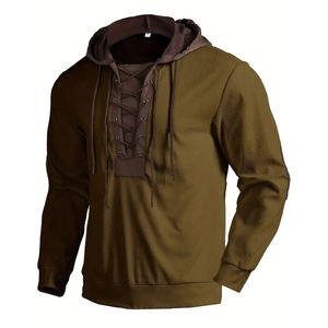 Sudadera con capucha de estilo callejero de tela personalizada de ajuste Regular para hombre al por mayor de fábrica/logotipo personalizado transpirable suave elegante diseño moderno - Product Image 3