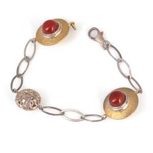 Charme en Argent Sterling 925 avec Chaîne Amande, Agate, Diamant et Perle, Motif Numérique Doré, pour Cérémonie Religieuse, Cadeau - Product Image 1