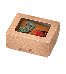 กล่องอาหารกระดาษคราฟท์ขนาด 300 มล. พร้อมหน้าต่างใส ป้องกันการรั่วซึม สำหรับอาหารแบบนำกลับบ้าน โชว์สินค้าได้  รับทำโลโก้ตามสั่ง ขายส่ง - Product Image 1