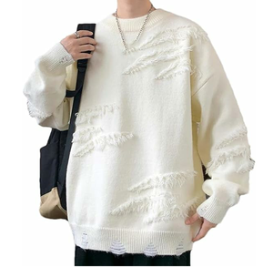 Sudaderas de algodón personalizadas con hombros caídos 2024, ropa de calle cómoda, sudadera desgastada Unisex - Product Image 1