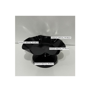 Bol de service décoratif en métal noir moderne en gros, forme de fleur unique, bol à chocolat, élégant présentoir de table pour la maison - Product Image 1