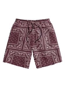 <b>Men's</b> Summer Mid-Waist Casual Running Shorts High Street Breathable Mesh Sublimation <b>Bandana</b> Print Drawstring Plus Size Knitted - Product Image 5