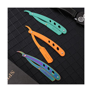 Couteau de Rasage Pliant en Acier Inoxydable pour Hommes, Outil de Barbier, Rasoir à Cheveux, Sourcils et Barbe, 1 pièce, Vente Directe Usine - Product Image 5