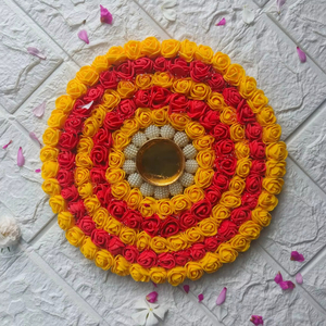 Candelabro de Rangoli Floral indio hecho a mano para Diwali Navratri, decoración de templo de boda, alfombrilla decorativa para entrada, regalo festivo - Product Image 1