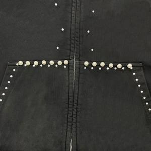 เสื้อฮู้ดแฟชั่นยูนิเซ็กซ์ ประดับคริสตัลวิบวับ สไตล์ฮิปฮอป สตรีทแวร์ ผ้าฟลีซคอตตอน 100% สำหรับฤดูหนาว ดีไซน์พรีเมียม - Product Image 4