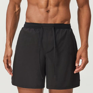 Shorts de musculation pour hommes personnalisés en polyester et coton, poche, couleur unie, shorts amples pour hommes - Product Image 4