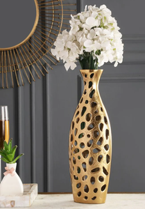 Vases de table modernes et hauts en aluminium, dorés et argentés, faits à la main, écologiques, légers, pour anniversaire, mariage, fiançailles, anniversaire - Product Image 6