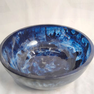 Bol en résine époxy de style américain, fait à la main, écologique, plat à fruits unique, centre de table de luxe, couleurs personnalisées pour la décoration de la maison - Product Image 2