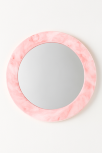 Elegante espejo de pared redondo de resina jaspeada negra espejo decorativo hecho a mano para baño moderno dormitorio sala de estar interiores - Product Image 5