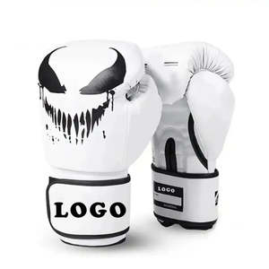 Guantes de boxeo de entrenamiento de cuero impresos personalizados para adultos OEM ODM fabricado en fábrica equipo de combate para gimnasio lucha personalizado - Product Image 3
