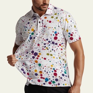 Hombres de alta calidad para Polos 100% algodón sublimación impresa diseño tela de punto de manga corta bordada - Product Image 3