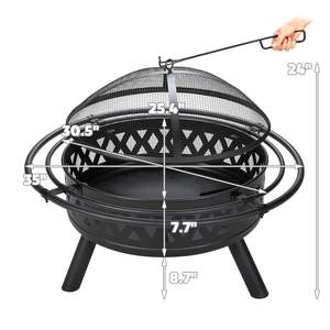 Decorative Modern Steel <b>Fire</b> Pits Freestanding <b>Portable</b> 9999 BTU for Open Area Heating Garden Outdoor Relaxation Use Wholesale - Product Image 2
