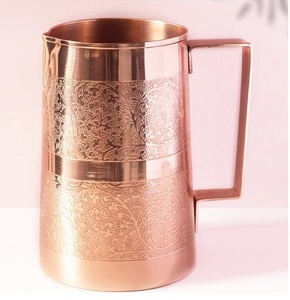 Newest Design Copper Drinking Jug With Brass Handle Pure Copper Water <b>Pitcher</b> Drinking Jug for Home and Wedding Use - Product Image 2
