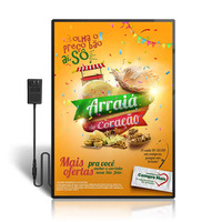 OEM ODM Cadre d'affichage LED rectangulaire en aluminium, ultra-mince, vertical et portable, à clipser, pour menu, affiche et décoration murale