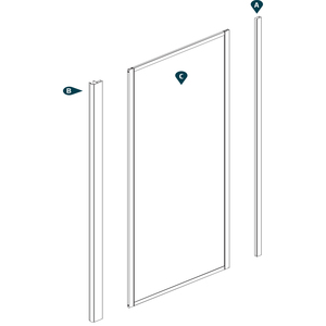 Porta della cabina doccia a 3 lati in cristallo trasparente temprato 75x75x75 cm - Product Image 2