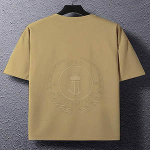 T-shirt ample en maille formel pour l'été, sur mesure avec logo personnalisé, marque privée à vendre - Product Image 3