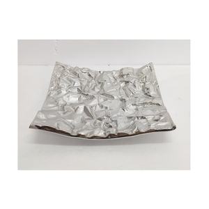 Plateaux en métal faits à la main pour plateau de service de table d'événement de mariage plateau feuille d'or plateau décoratif de lotus en aluminium de noël - Product Image 5