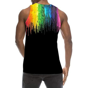 Camiseta sin mangas de gimnasio para hombre de alta calidad, venta al por mayor personalizada, tejido de punto, ropa deportiva de talla grande, diseño sublimado OEM - Product Image 3