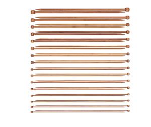 14" Extra Long Bamboo Knitting Needles Set 18 Pairs Smooth, Splinter Free Single Pointed 36 Pcs 18 Sizes: 2mm-10mm - Product Image 1