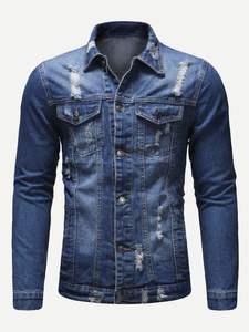 Chaqueta Vaquera para Hombre, Detalle de Botones, Transpirable, Ecológica, 100% Algodón, Estilo Vintage Desgastado, Elegante, Duradera y Versátil - Product Image 5