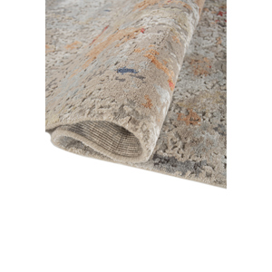 Alfombra Rectangular Uvenuti Azul de Lana y Seda de Bambú Anudada a Mano con Patrón Abstracto para Pasillo o Habitación LRB-1544 (Cs-01) - Hecha para Uso Doméstico - Product Image 2