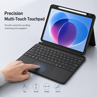 Étui clavier détachable pour tablette avec grand pavé tactile de 4,3 pouces, chargement Type-C et couvercle de charnière dissimulé pour la vente en gros OEM/ODM