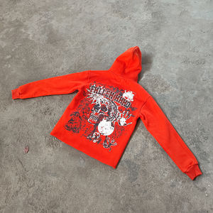 เสื้อสเวตเตอร์แบบสวมหัวแนวสตรีทเสื้อมีฮู้ดเข้ารูปเสื้อมีฮู้ดผ้าฝ้ายพิมพ์ลายแบบไม่มีกระเป๋า - Product Image 6