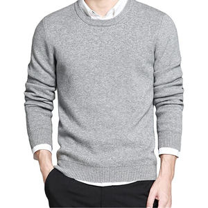 Suéter para hombre, suéter informal con cuello redondo, Color sólido, talla grande, tejido de Cachemira, suéter de punto de otoño, suéter de talla grande Simple - Product Image 6