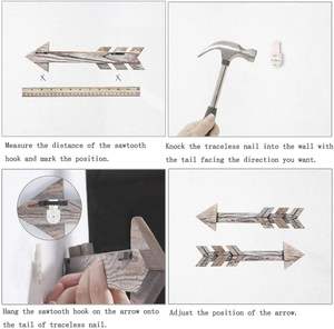 <b>Wooden</b> Arrow Wall 2 Pack <b>Rustic</b> Home Decor Farmhouse Arrow Sign Wall Decor for Home Gallery Wall Living Room Entryway - Product Image 6