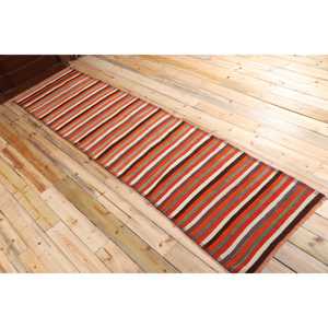 Turkish 2.8x10.8 ft <b>Runner</b> <b>Rug</b>, Vintage <b>Rug</b>, Kilim Orange Southwestern <b>Rug</b> - Product Image 4