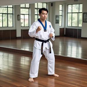 Uniforme de Taekwondo de algodón 100% de alta calidad para hombres, ropa de entrenamiento de boxeo personalizable, equipo de artes marciales de calidad - Product Image 6