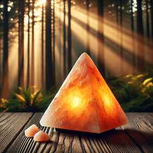 Belle lampe naturelle en sel de roche rose forme pyramidale unique design sculpté décor à la maison bureau prix de gros artisanat naturel unique - Product Image 1