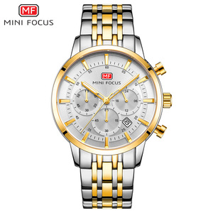 Tengyue MINI FOCUS MF0282G Accurate Golden Men Quartz Watch Designer Steel <strong>Strap</strong> Waterproof Calender <strong>Arabic</strong> Leisure Watch Design - Product Image 1