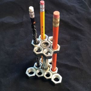 Elegant handcrafted metal pen holder <b>for</b> stylish office <b>desk</b> organization and creative workspace <b>accessory</b> display setup - Product Image 2