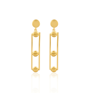Boucles d'oreilles en laiton à clous en gros, bijoux faits à la main, boucles d'oreilles plaquées or pour femmes et design long, pièce au meilleur prix - Product Image 1