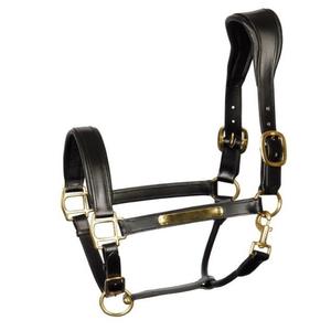 Licol de cheval en cuir de luxe avec casque de conception anatomique double boucle de couronne réglable licol de course de chevaux - Product Image 2