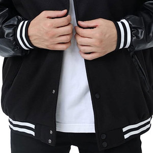 Vestes universitaires unisexes personnalisées du fournisseur OEM Col poignets côtelés disponibles Décoration brodée en laine polaire pour les équipes scolaires - Product Image 6