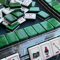Tuiles de Mahjong Américain Noires de Luxe « Sorcière » – Ensemble de 160 Tuiles en Acrylique Premium avec Dos Vert Jade – Collection Mystique Halloween Designer