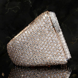 แหวนฮิปฮอปของผู้ชายสไตล์ใหม่925เงินสเตอลิงโมอิสซานไนต์เพชรกลมใส VVS สำหรับงานแต่งงานงานหมั้น - Product Image 5